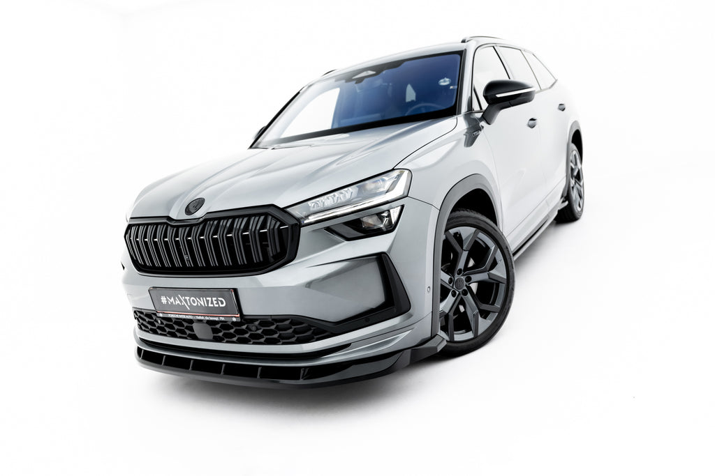 Maxton Design Street+ Spoilerlippe Front Ansatz V.2 passend für Skoda Kodiaq Sportline Mk2 schwarz Hochglanz