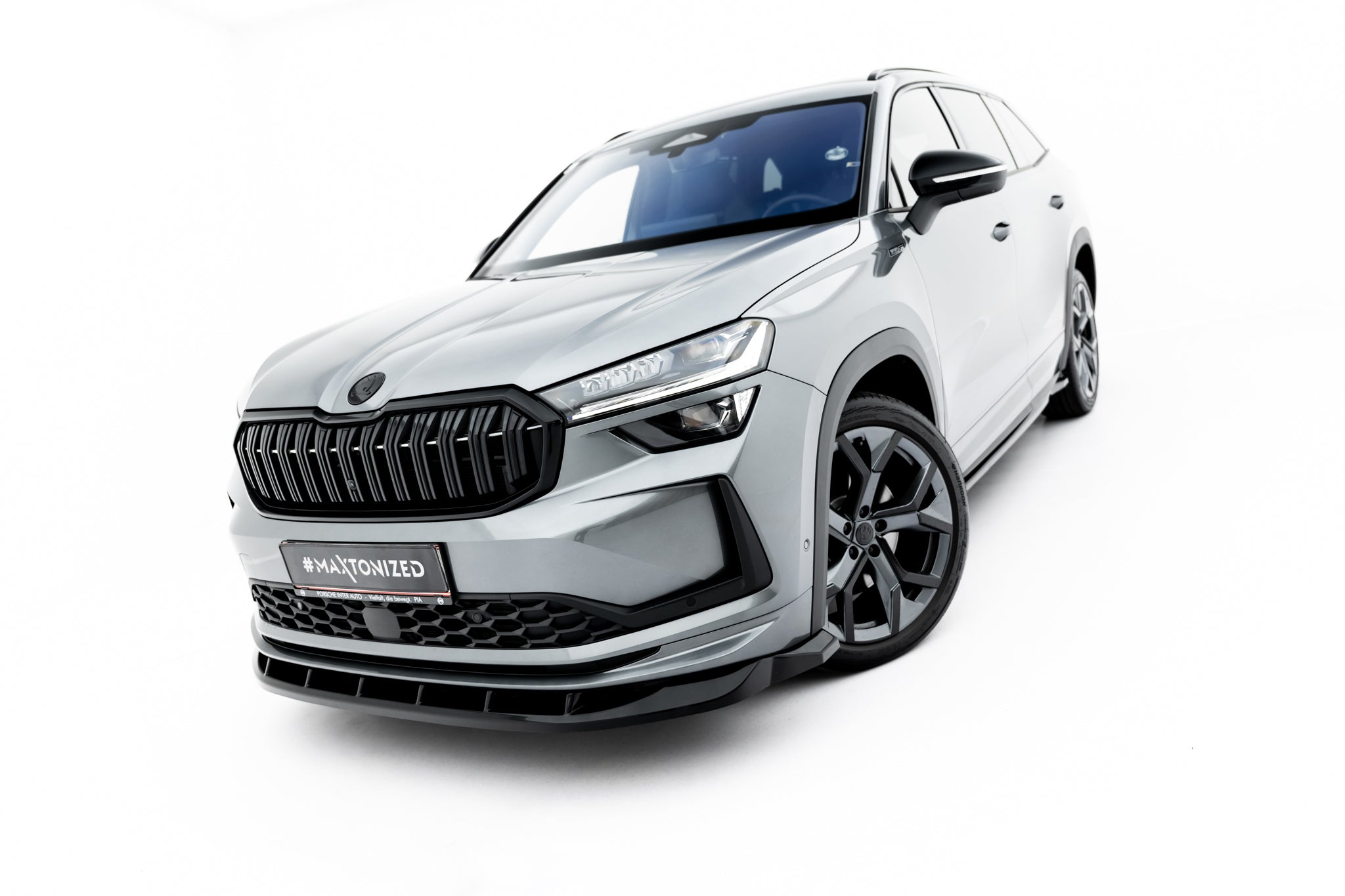 Maxton Design Street+ Spoilerlippe Front Ansatz V.2 passend für Skoda Kodiaq Sportline Mk2 schwarz Hochglanz