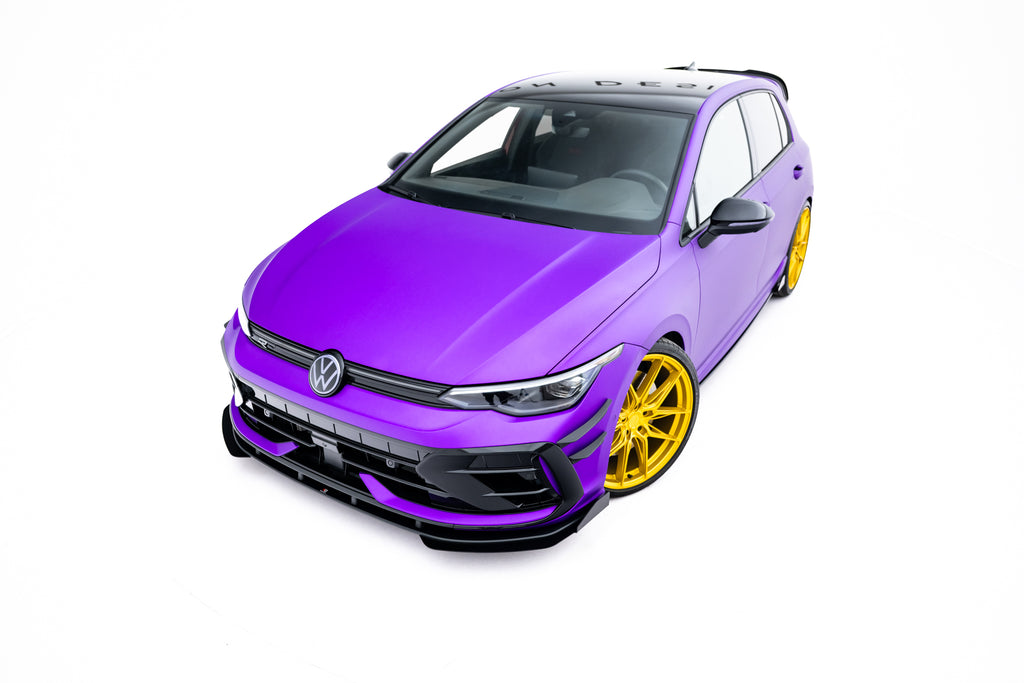 Maxton Design Front Stoßstange Flaps passend für Flaps VW Golf R Hatchback Mk8 Facelift schwarz Hochglanz
