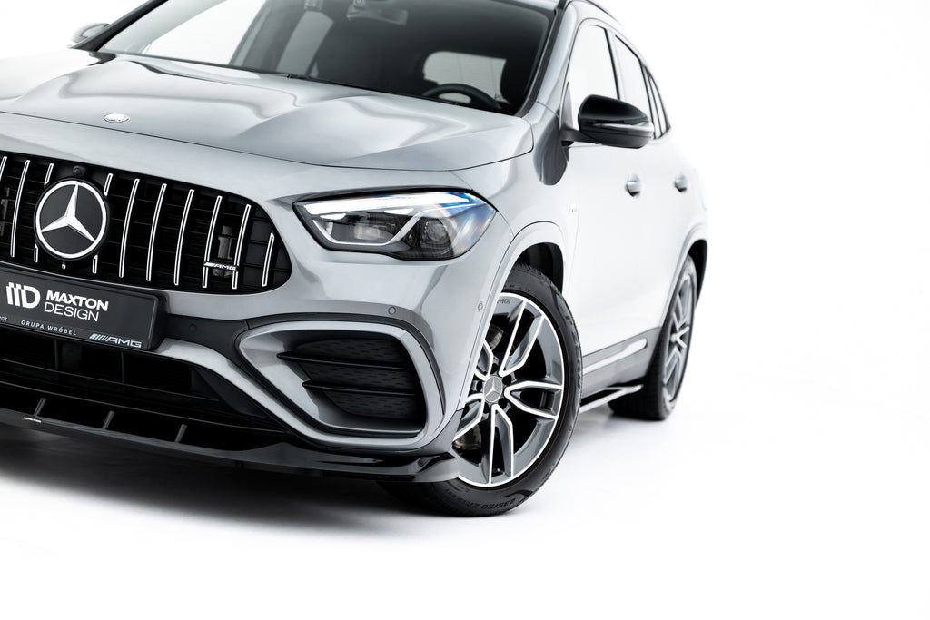 Maxton Design Street+ Spoilerlippe Front Ansatz V.2 passend für Mercedes-AMG GLA 35 H247 Facelift schwarz Hochglanz