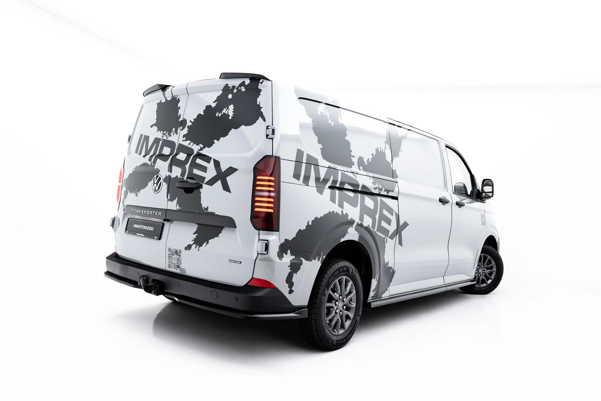 Maxton Design Spoiler CAP passend für VW Transporter T7 / Ford Transit Custom Mk2 schwarz Hochglanz