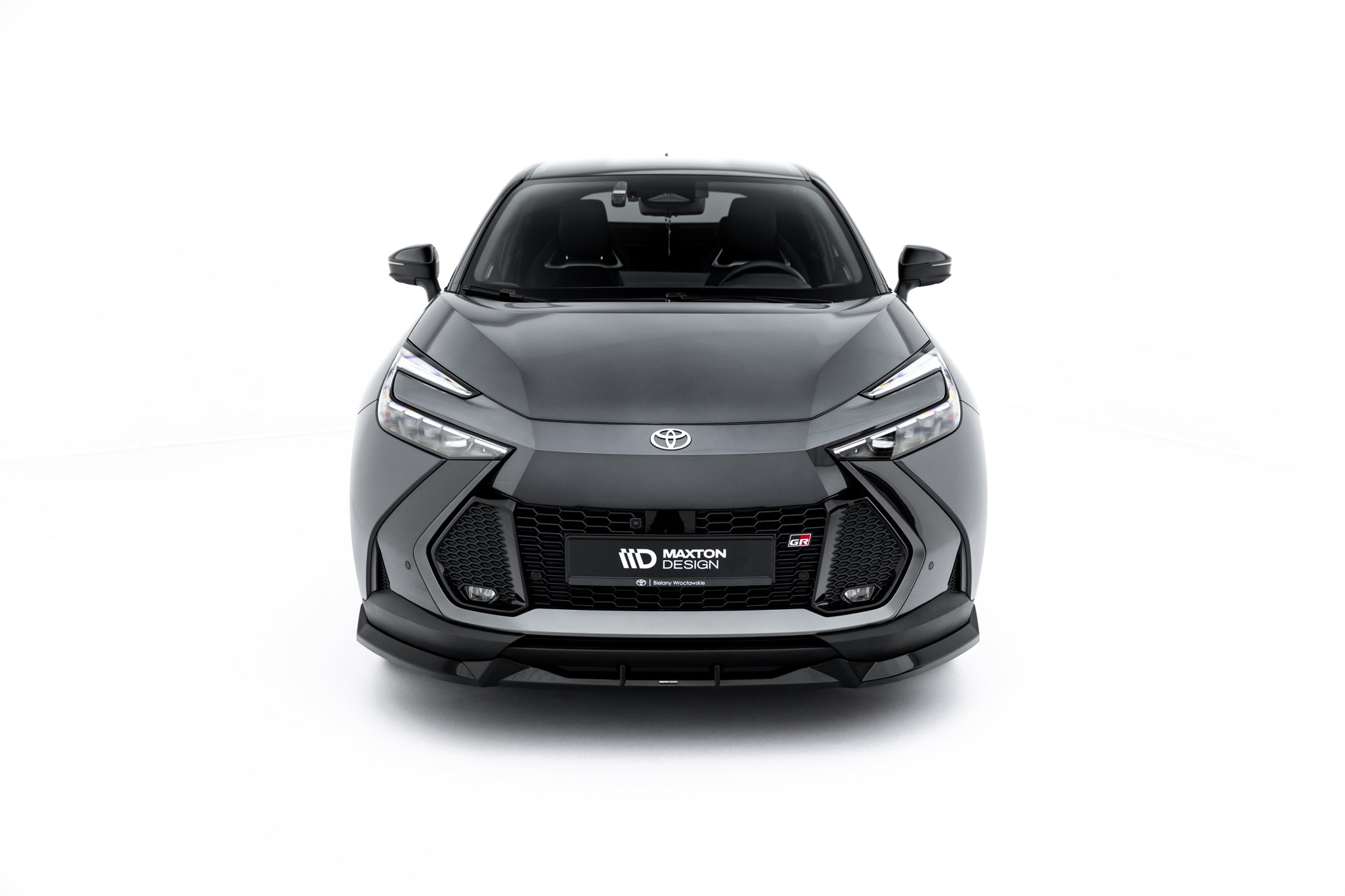 Maxton Design Street+ Spoilerlippe Front Ansatz passend für Toyota C-HR Mk2 schwarz Hochglanz