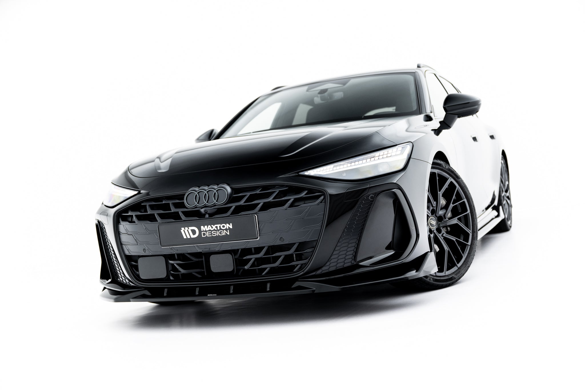 Maxton Design Street+ Spoilerlippe Front Ansatz V.2 passend für Audi A6 S-Line C9 schwarz Hochglanz