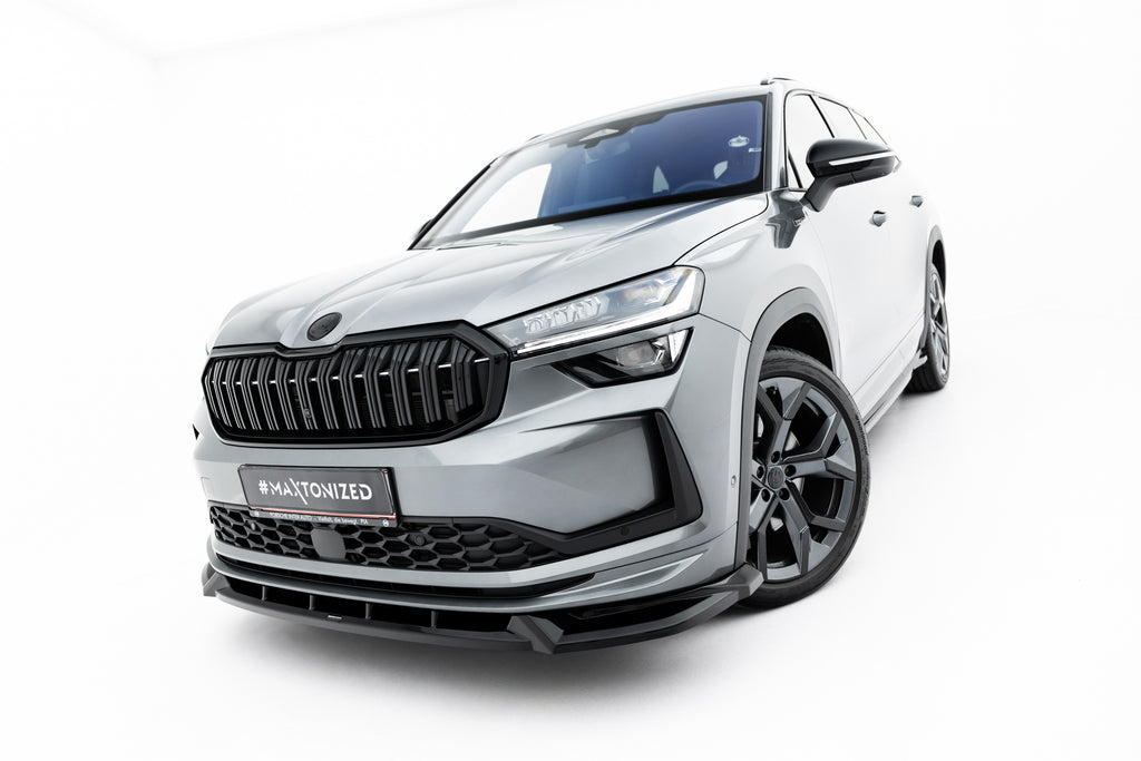 Maxton Design Street+ Spoilerlippe Front Ansatz V.1 passend für Skoda Kodiaq Sportline Mk2 schwarz Hochglanz