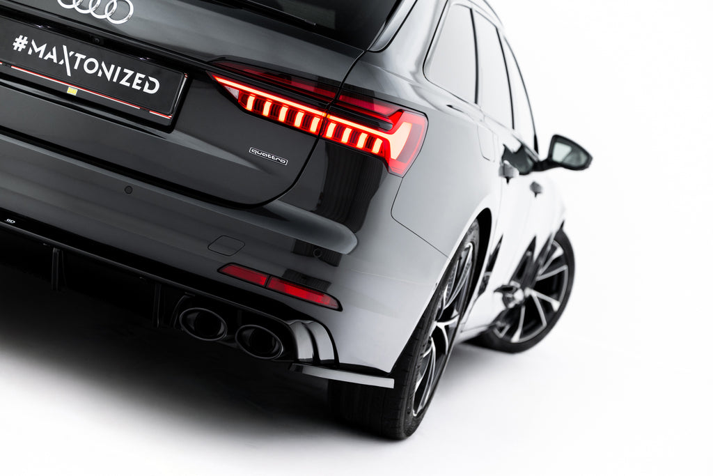 Maxton Design Heck Ansatz Flaps Diffusor passend für Audi A6 Limousine / Avant C8 / C8 Facelift schwarz Hochglanz