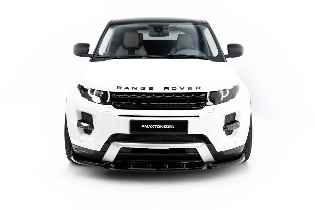 Maxton Design Street+ Spoilerlippe Front Ansatz für Land Rover Range Rover Evoque Mk1 [2011-2013] | Schwarz Hochglanz | ABS-Kunststoff | mit TTG (eintragungsfrei)