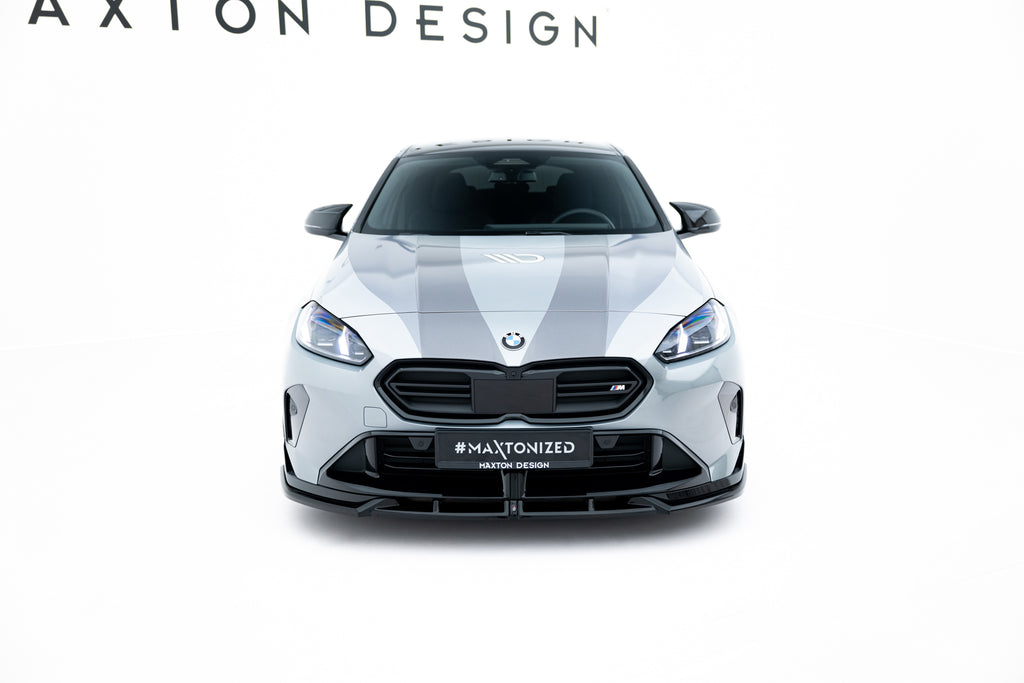 Maxton Design Street+ Spoilerlippe Front Ansatz V.1 passend für BMW M135i M Performance F70 schwarz Hochglanz