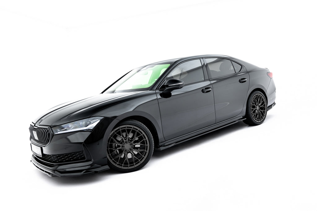 Maxton Design Street+ Seitenschweller Leisten passend für V.1 passend für Skoda Superb Sportline Mk4 schwarz Hochglanz