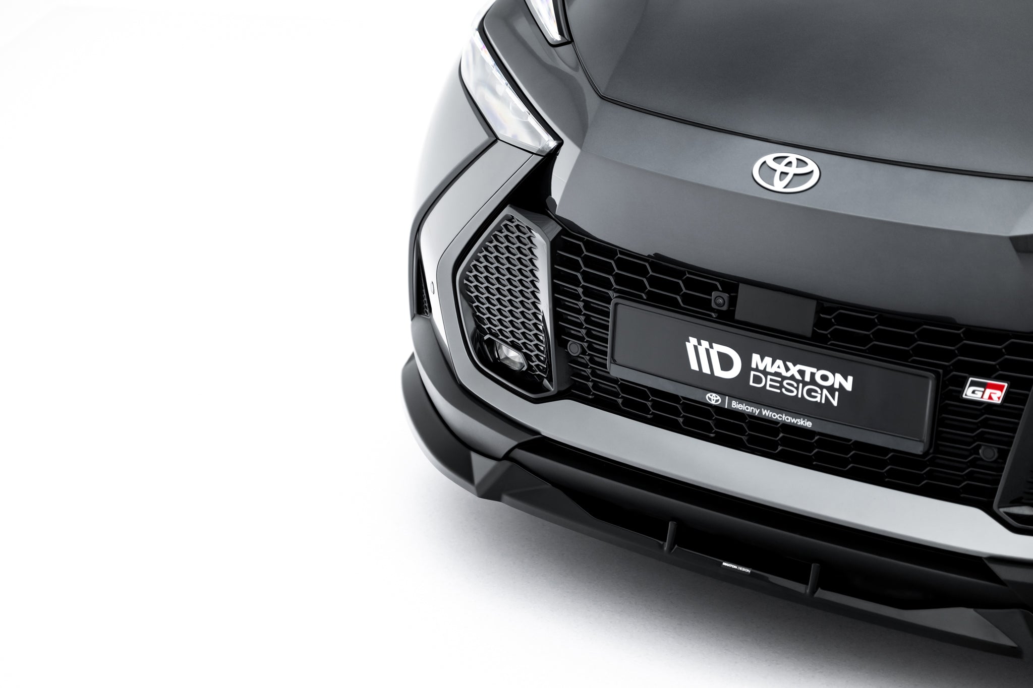 Maxton Design Street+ Spoilerlippe Front Ansatz passend für Toyota C-HR Mk2 schwarz Hochglanz