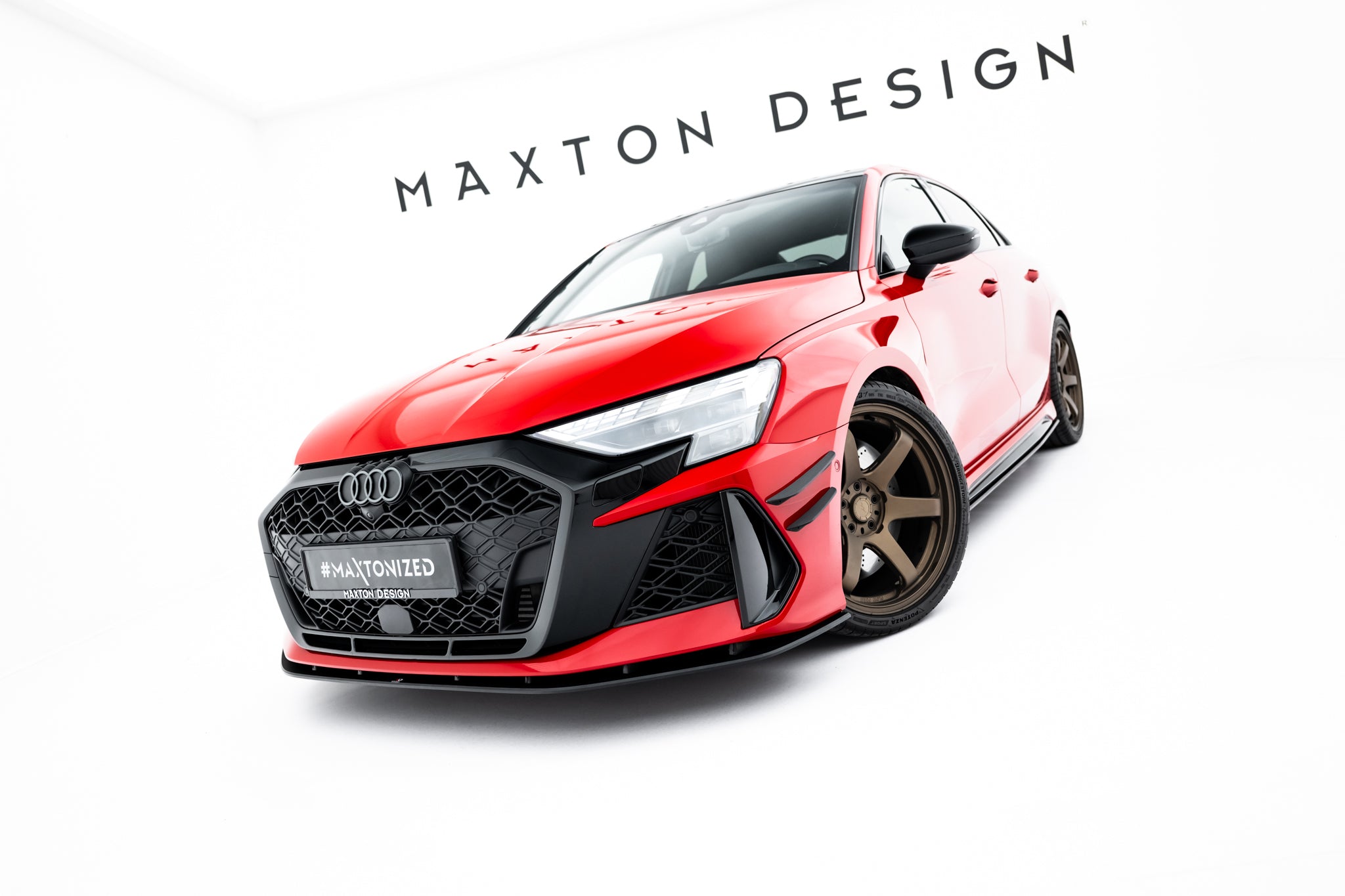 Maxton Design Street Pro Street+ Spoilerlippe Front Ansatz passend für Audi RS3 Sportback 8Y Facelift