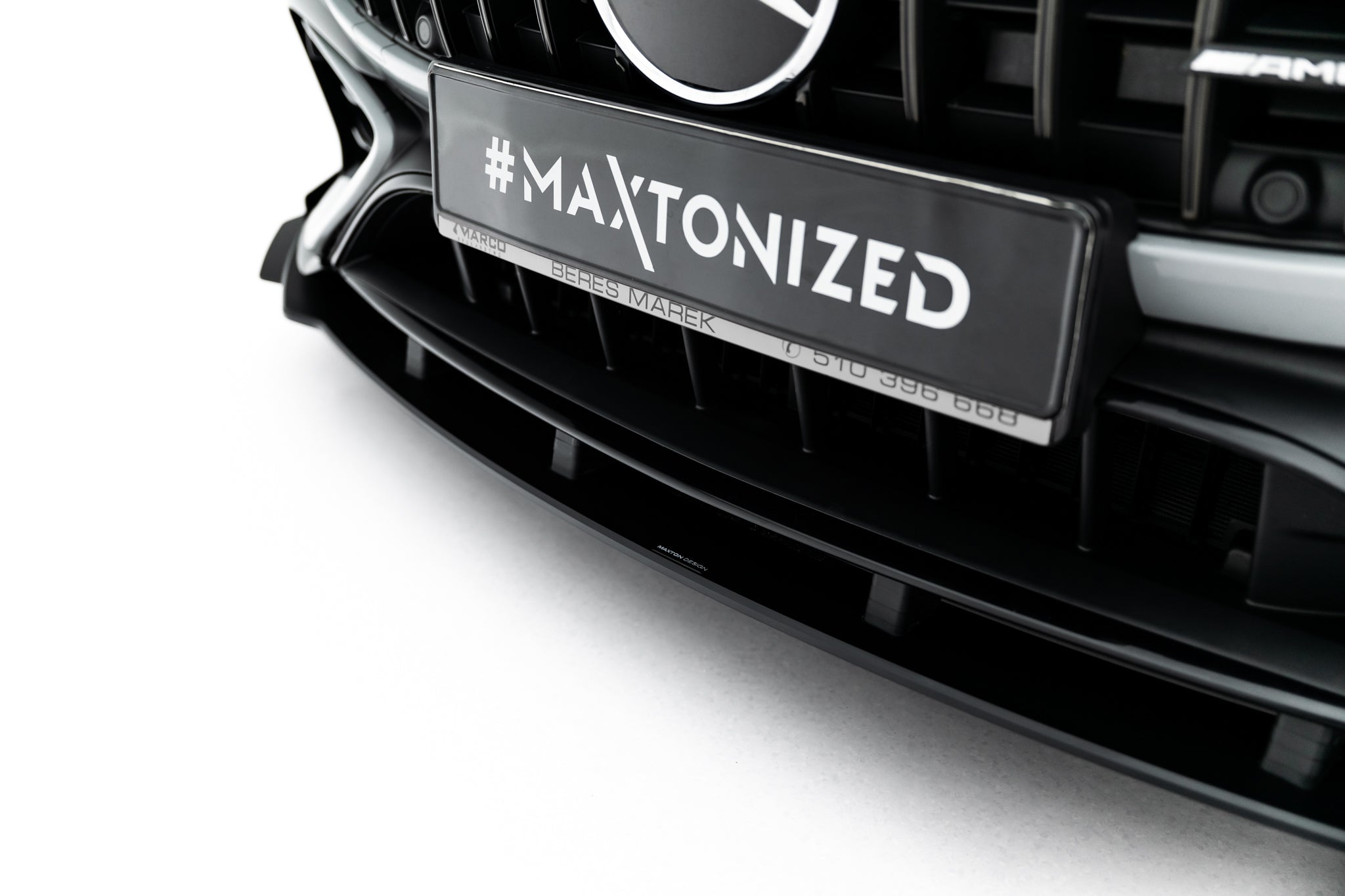 Maxton Design Street Pro Street+ Spoilerlippe Front Ansatz + Flaps passend für Mercedes-AMG CLE 53 Aero C236 schwarz Hochglanz