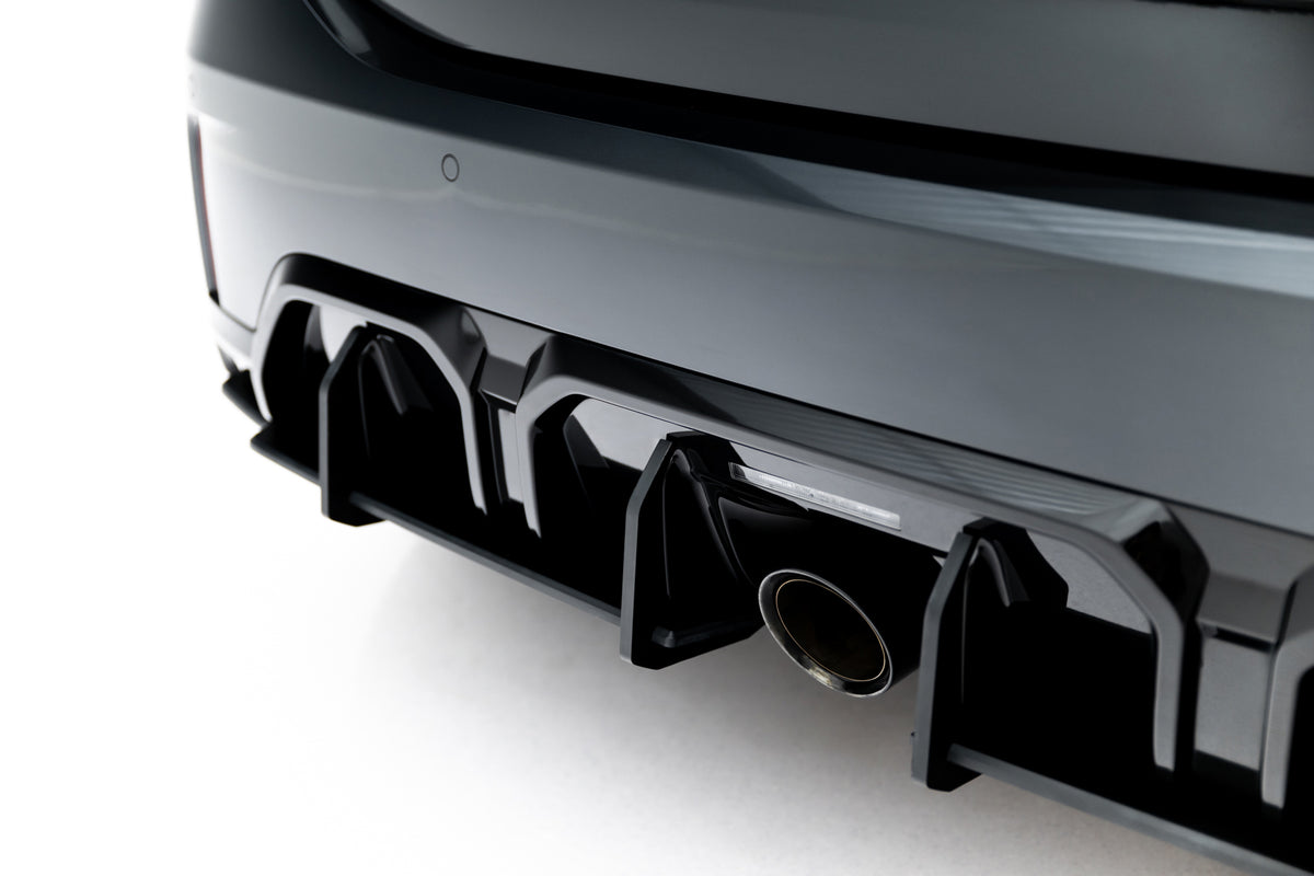Maxton Design Street Pro Heckschürze für Mini Cooper John Cooper Works F65 [2025-] | Schwarz strukturiert | ABS-Kunststoff | mit TTG (eintragungsfrei)