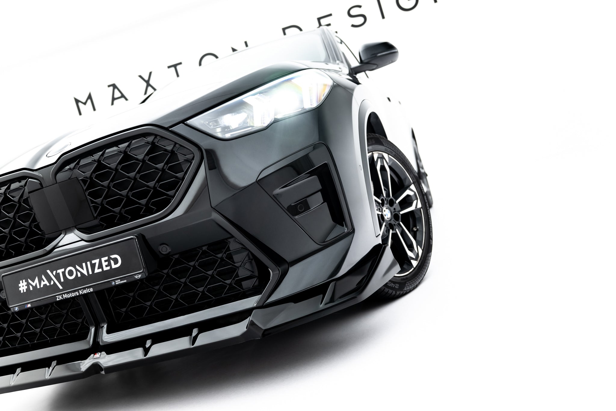 Maxton Design Street+ Spoilerlippe Front Ansatz passend für BMW X2 M-Paket / iX2 U10 schwarz Hochglanz