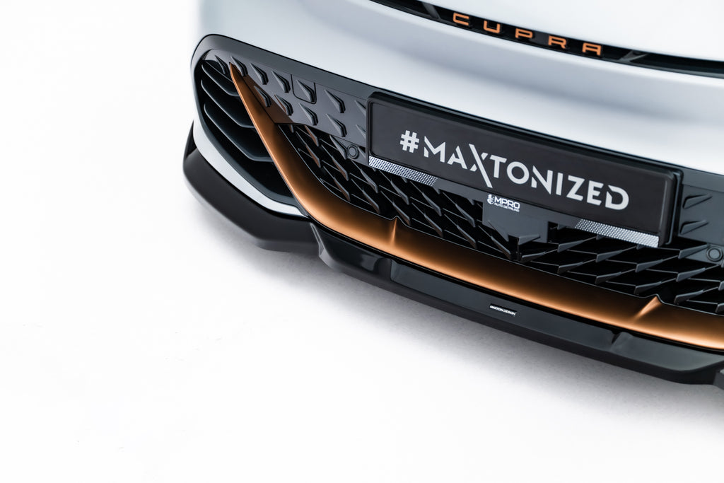 Maxton Design Street+ Spoilerlippe Front Ansatz V.2 passend für Cupra Born Mk1 schwarz Hochglanz