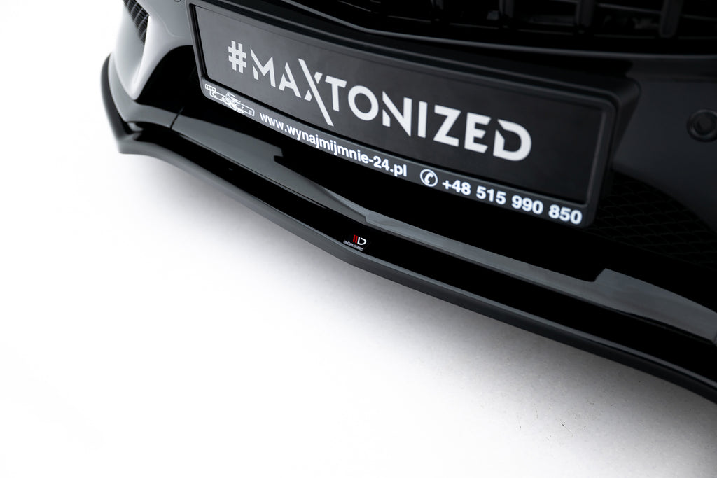Maxton Design Street+ Spoilerlippe Front Ansatz V.1 passend für Mercedes- Benz C Coupe AMG-Line C205 schwarz Hochglanz