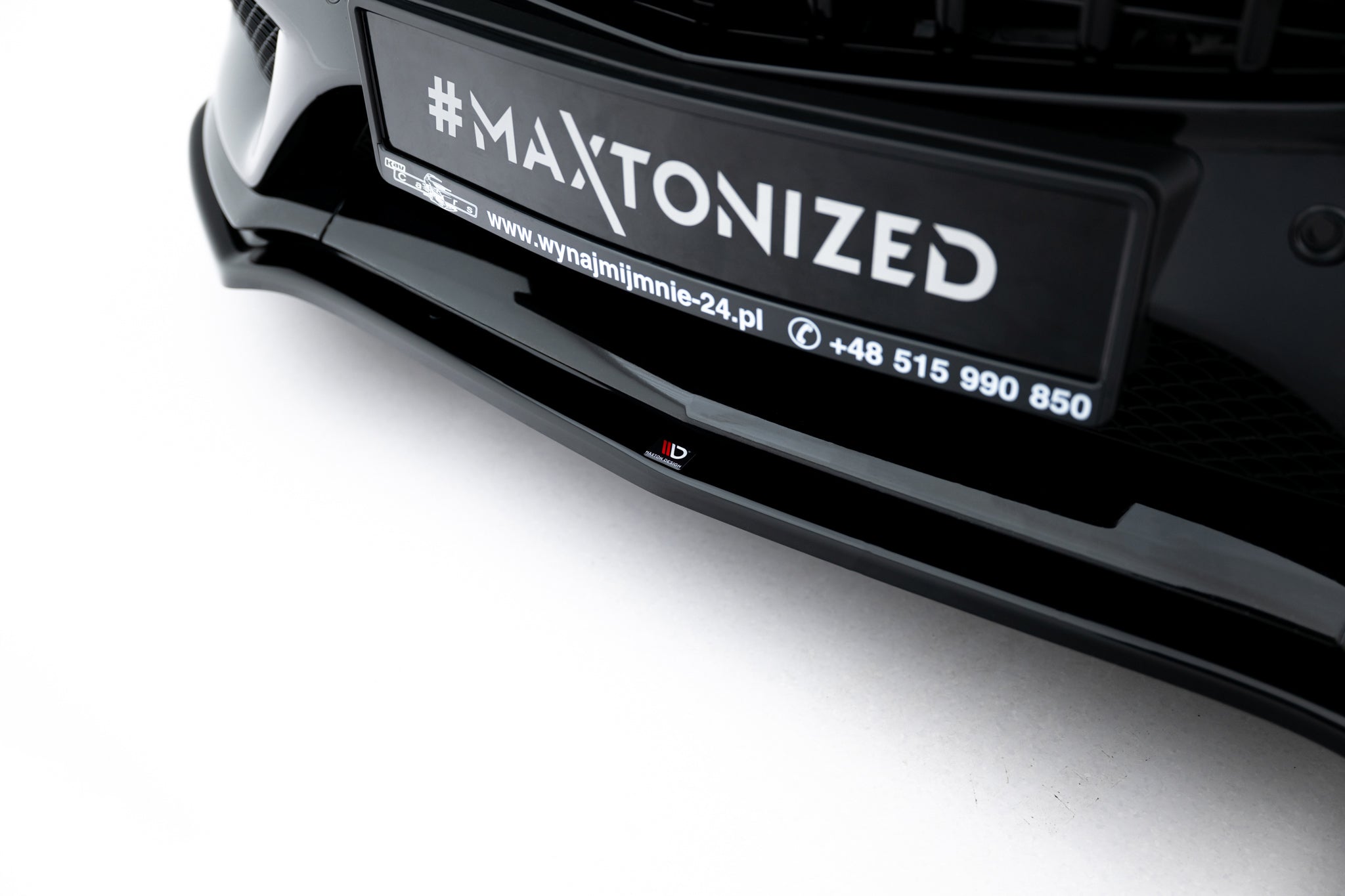 Maxton Design Street+ Spoilerlippe Front Ansatz V.1 passend für Mercedes- Benz C Coupe AMG-Line C205 schwarz Hochglanz