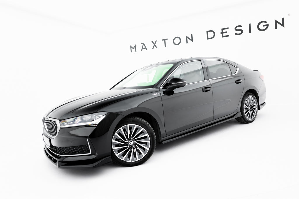 Maxton Design Street+ Seitenschweller Leisten V.2 passend für Skoda Superb Mk4 schwarz Hochglanz