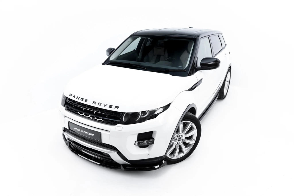Maxton Design Street+ Spoilerlippe Front Ansatz für Land Rover Range Rover Evoque Mk1 [2011-2013] | Schwarz Hochglanz | ABS-Kunststoff | mit TTG (eintragungsfrei)