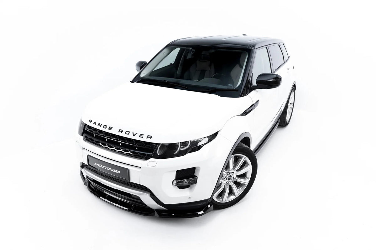 Maxton Design Street+ Spoilerlippe Front Ansatz für Land Rover Range Rover Evoque Mk1 [2011-2013] | Schwarz Hochglanz | ABS-Kunststoff | mit TTG (eintragungsfrei)