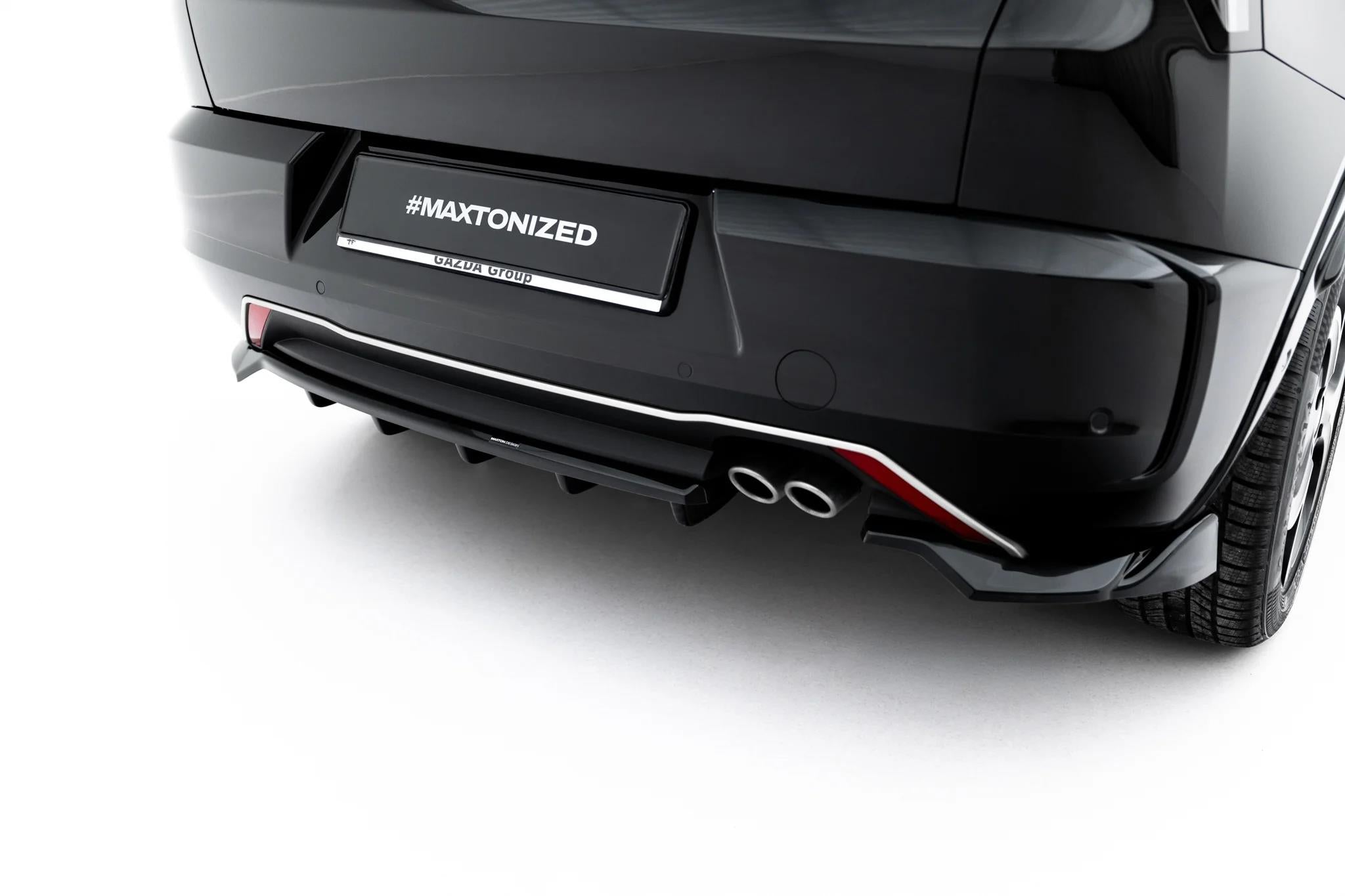 Maxton Design Street+ Mittlerer Diffusor Race Passend für Alfa Romeo Junior Mk1 Schwarz Hochglanz