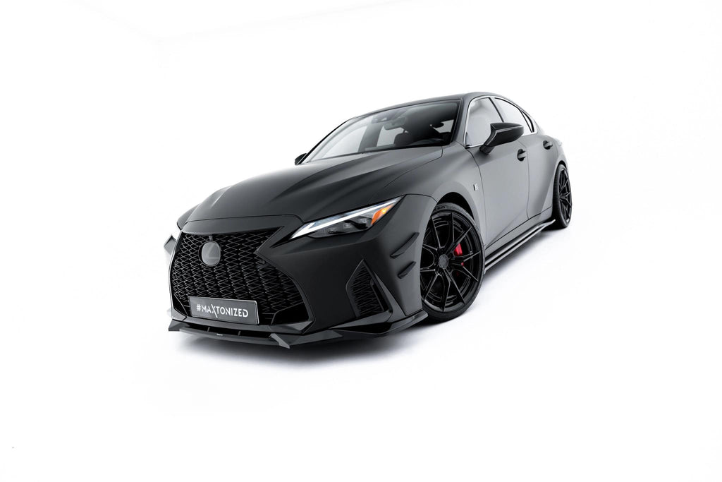 Maxton Design Street+ Spoilerlippe Front Ansatz V.2 passend für Lexus IS 500 Mk3 Facelift 2 (XE30) schwarz Hochglanz