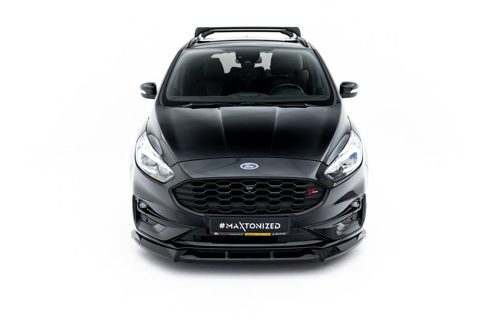 Maxton Design Street+ Spoilerlippe Front Ansatz passend für Ford S-Max ST-Line Mk2 Facelift schwarz Hochglanz