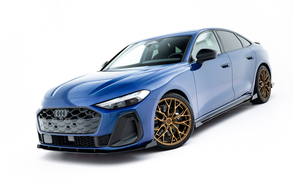 Maxton Design Street Pro Street+ Spoilerlippe Front Ansatz + Flaps passend für Audi A5 S-Line / S5 Limousine / Avant B10 schwarz Hochglanz