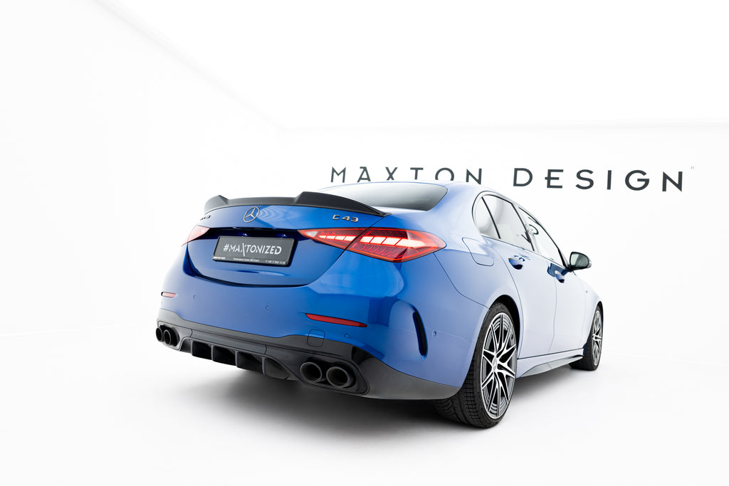 Maxton Design Spoiler CAP 3D passend für Mercedes-AMG C 43 / AMG-Line Limousine W206 schwarz Hochglanz