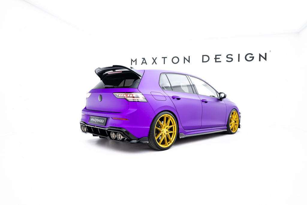 Maxton Design Street+ Mittlerer Diffusor RACE passend für V.1 VW Golf R Hatchback Mk8 / Mk8 Facelift schwarz Hochglanz