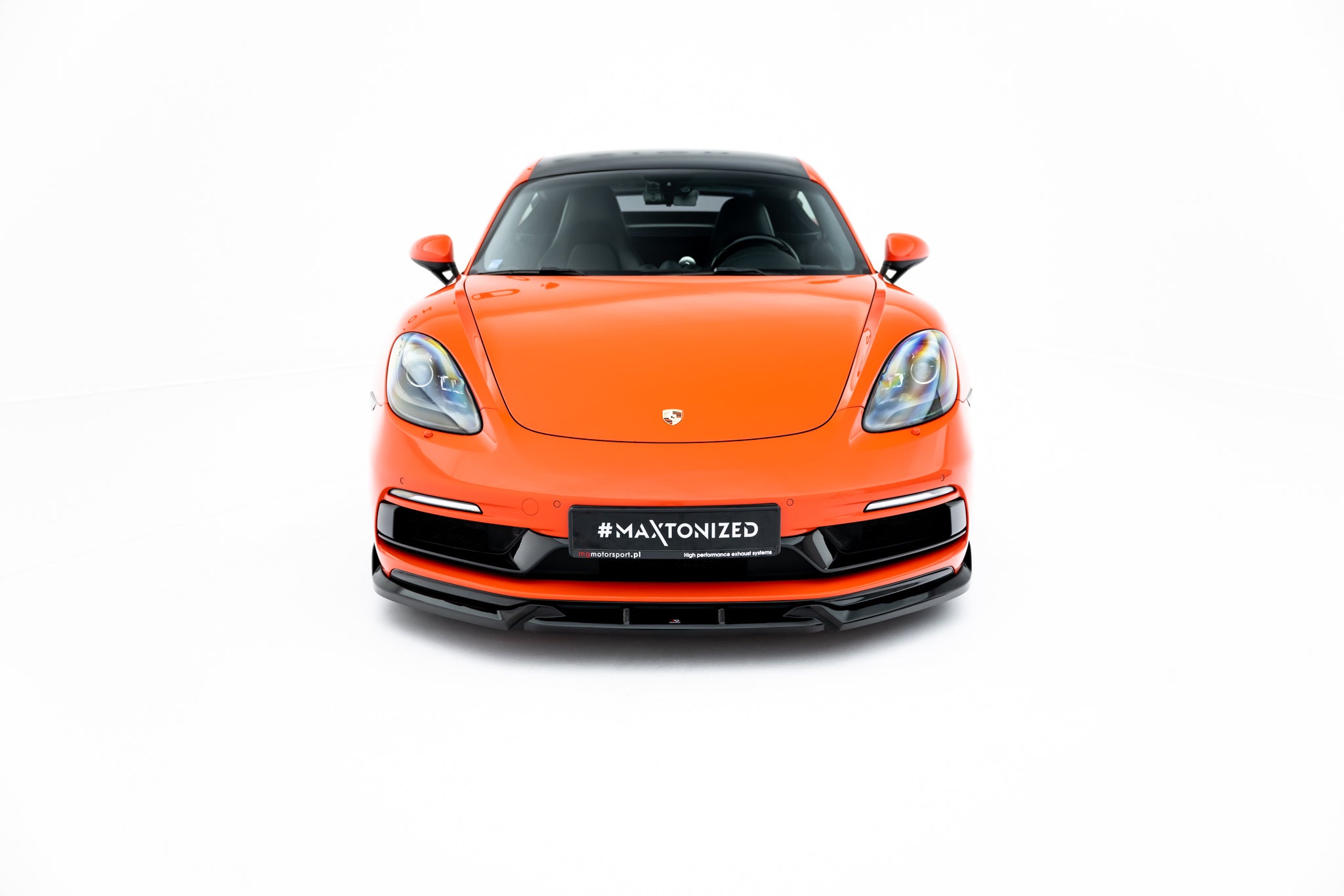 Maxton Design Street+ Spoilerlippe Front Ansatz passend für V.3 Porsche 718 Cayman GTS 982c schwarz Hochglanz