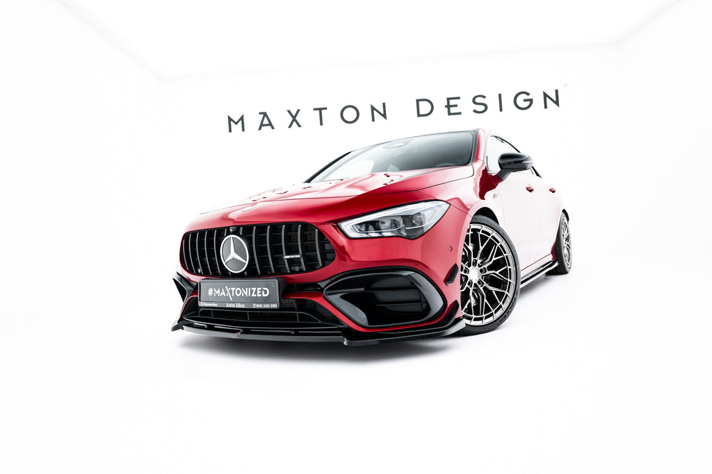 Maxton Design Street+ Spoilerlippe Front Ansatz V.5 passend für Mercedes-AMG CLA 45 Aero C118 schwarz Hochglanz
