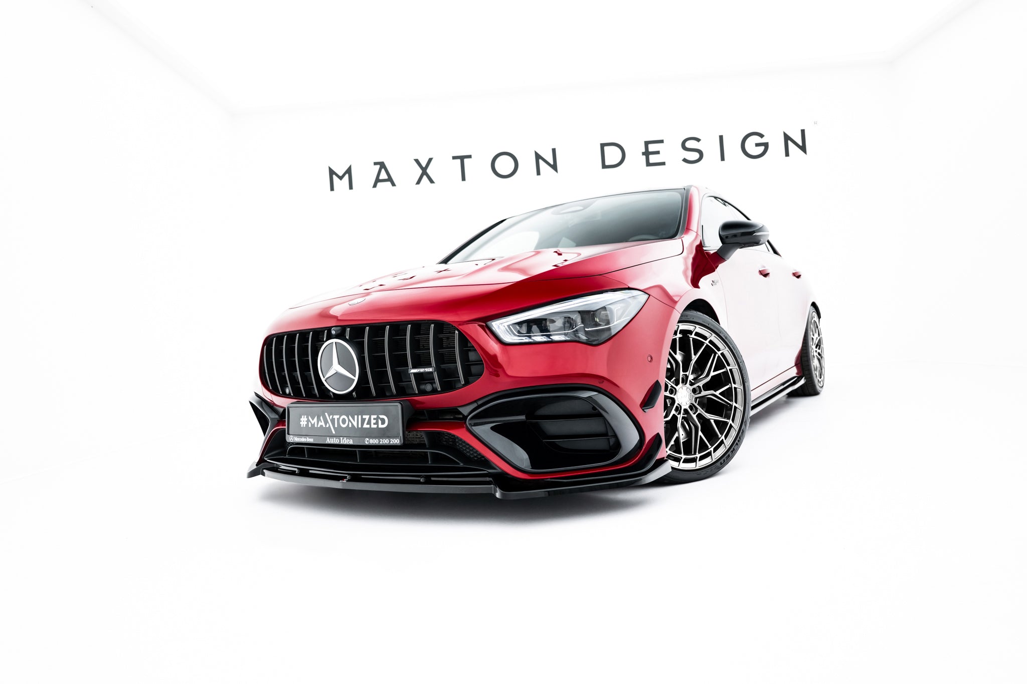 Maxton Design Street+ Spoilerlippe Front Ansatz V.5 passend für Mercedes-AMG CLA 45 Aero C118 schwarz Hochglanz