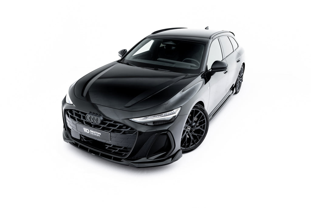 Maxton Design Street+ Spoilerlippe Front Ansatz V.2 passend für Audi A6 S-Line C9 schwarz Hochglanz