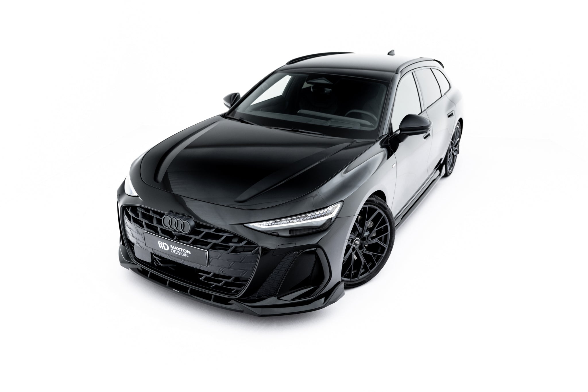 Maxton Design Street+ Spoilerlippe Front Ansatz V.2 passend für Audi A6 S-Line C9 schwarz Hochglanz