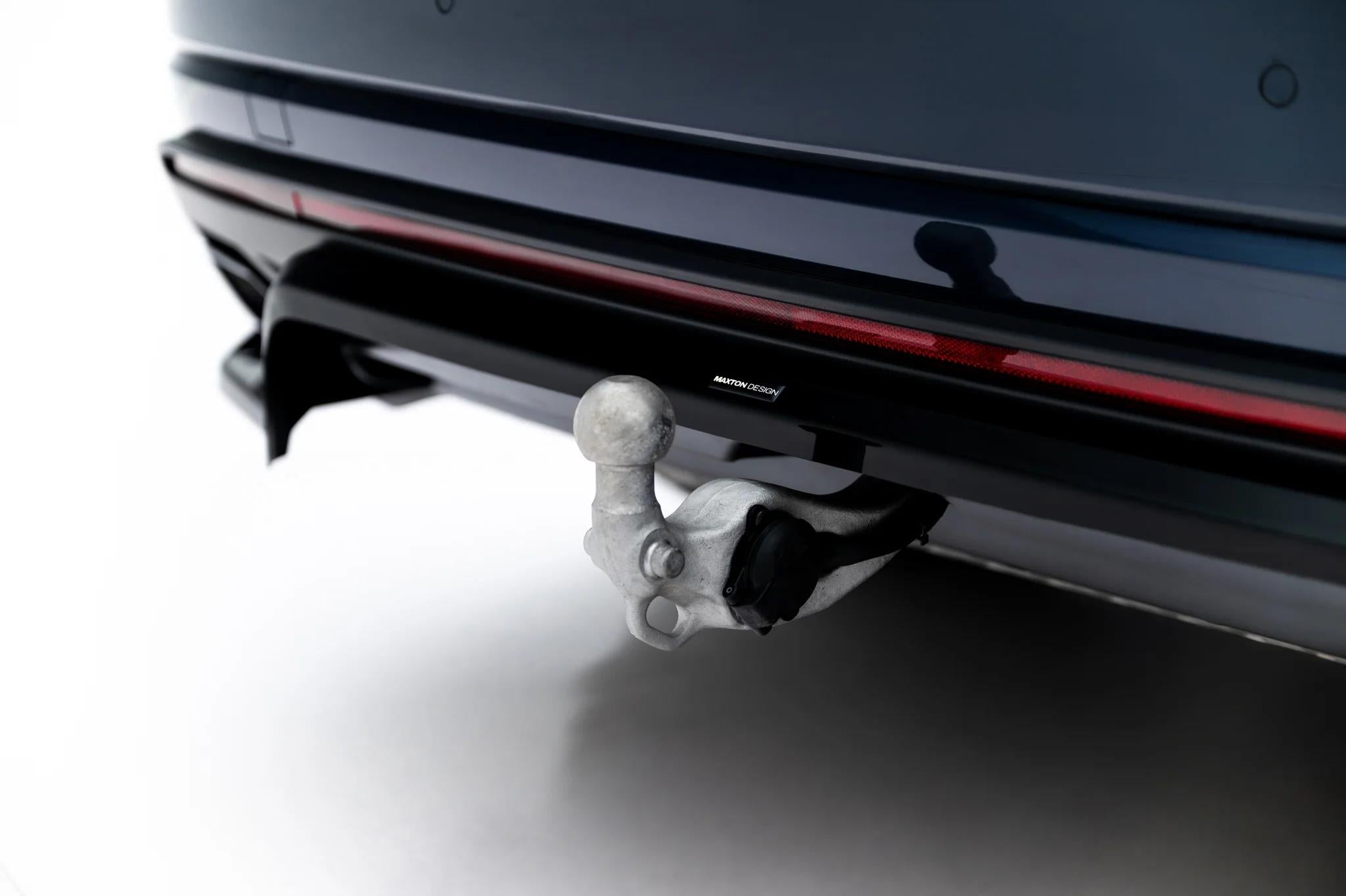 Maxton Design Street+ Mittlerer Diffusor Race Passend für VW Touareg Elegance Mk3 Facelift Schwarz Hochglanz