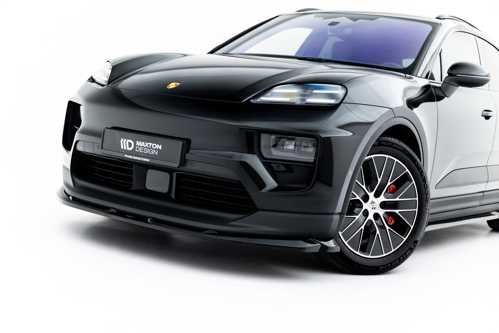 Maxton Design Street+ Spoilerlippe Front Ansatz passend für Porsche Macan EV Mk1 schwarz Hochglanz