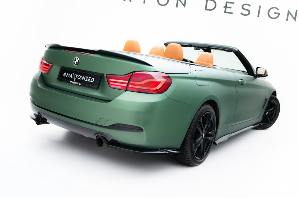 Maxton Design Heck Ansatz Flaps Diffusor passend für BMW 4er Cabrio / Coupe F33 / F32 schwarz Hochglanz