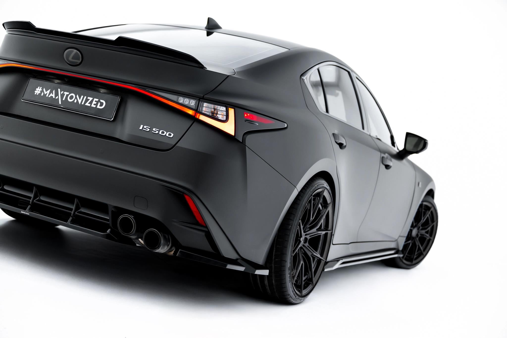 Maxton Design Heck Ansatz Flaps Diffusor passend für Lexus IS 500 Mk3 Facelift 2 (XE30) schwarz Hochglanz