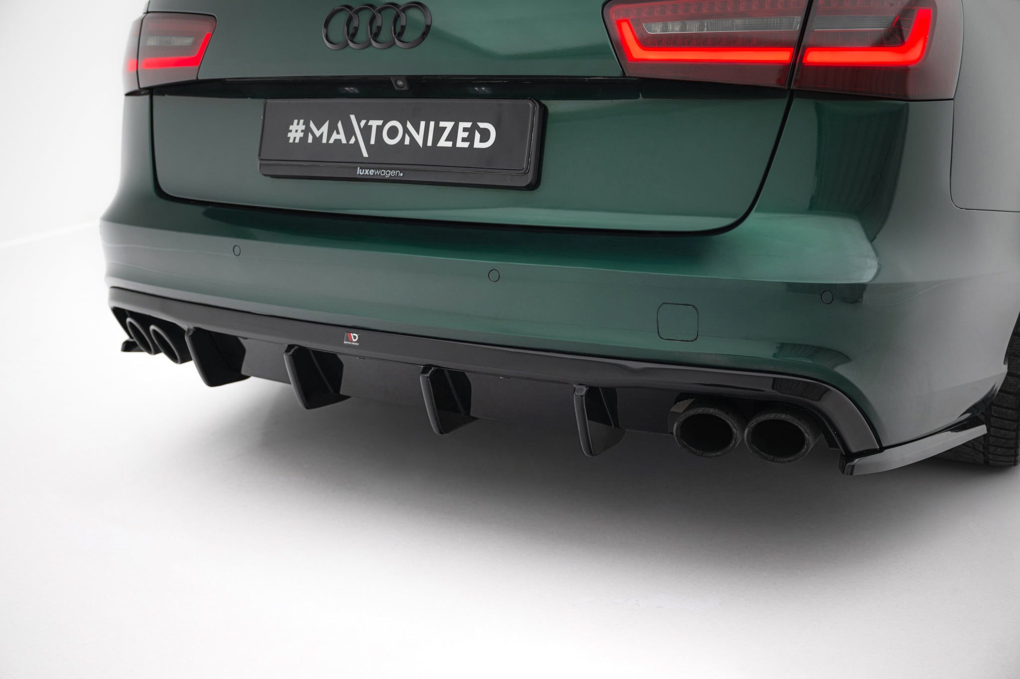 Maxton Design Diffusor Heck Ansatz passend für Audi S6 Avant C7 schwarz Hochglanz