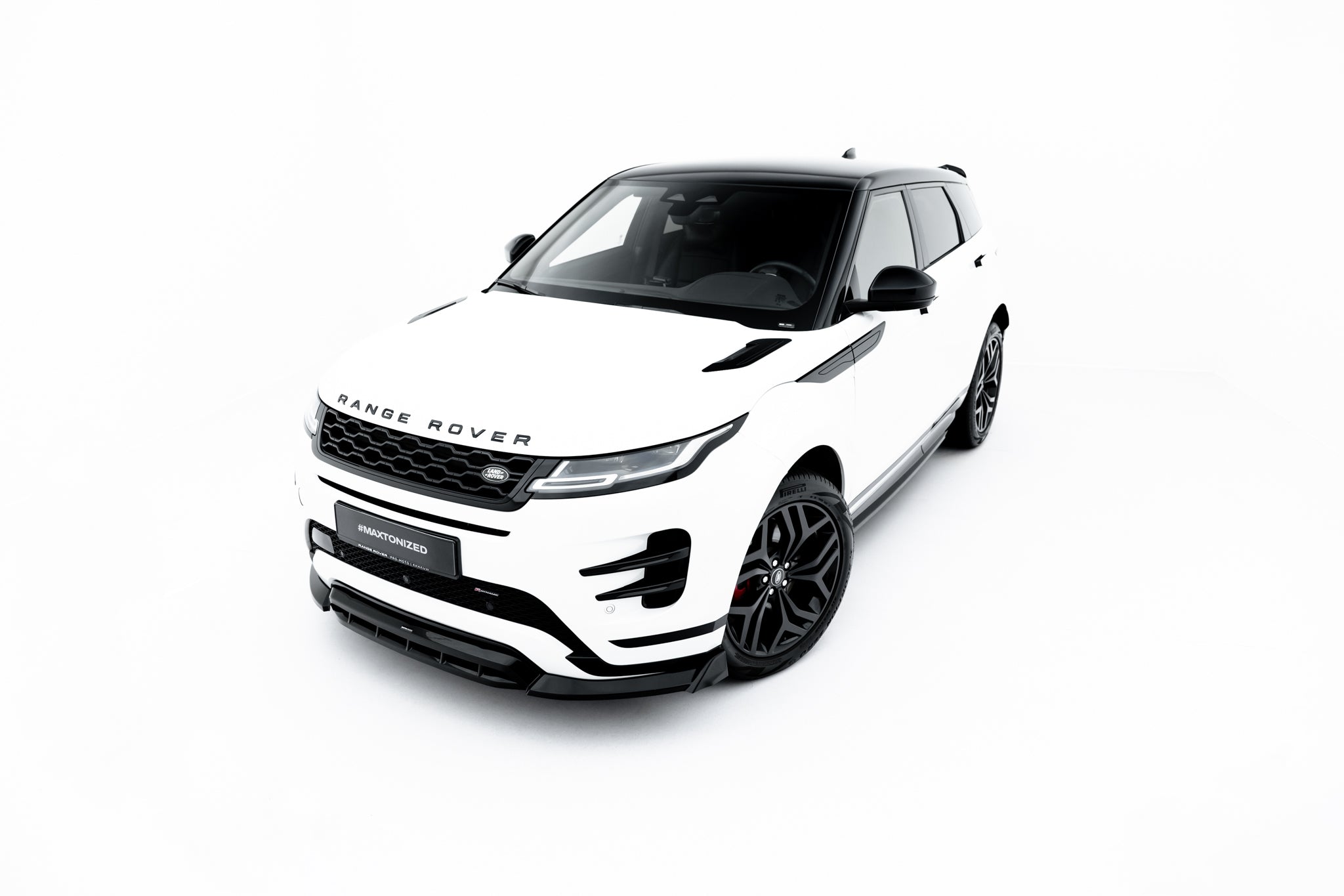 Maxton Design Street+ Spoilerlippe Front Ansatz passend für Land Rover Range Rover Evoque Dynamic Mk2 schwarz Hochglanz