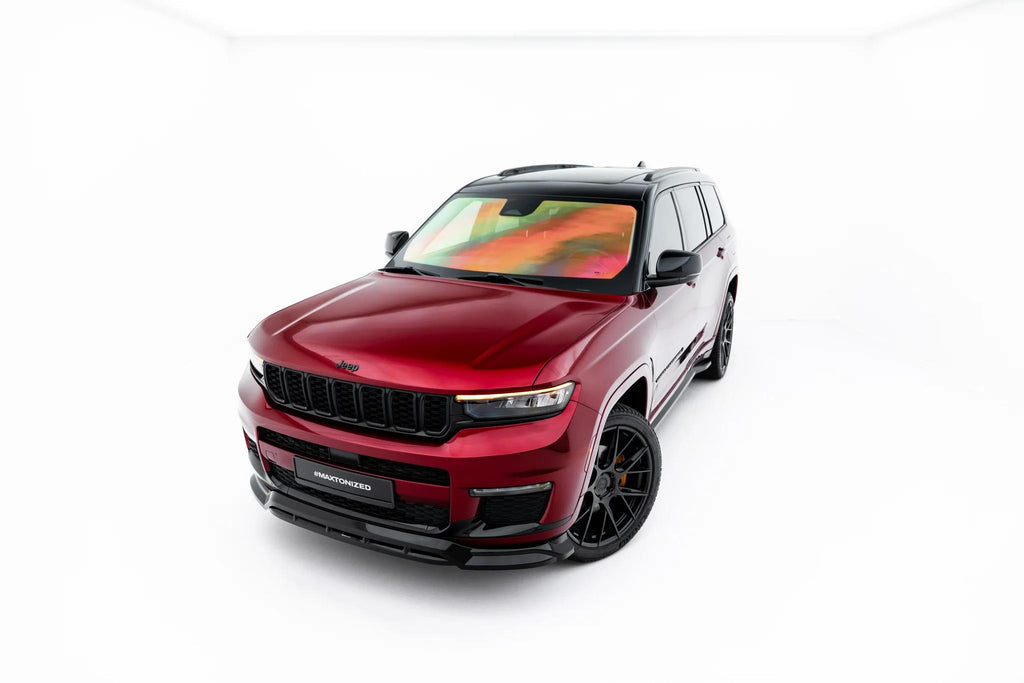 Maxton Design Street+ Spoilerlippe Front Ansatz passend für Jeep Grand Cherokee L Mk5 schwarz Hochglanz
