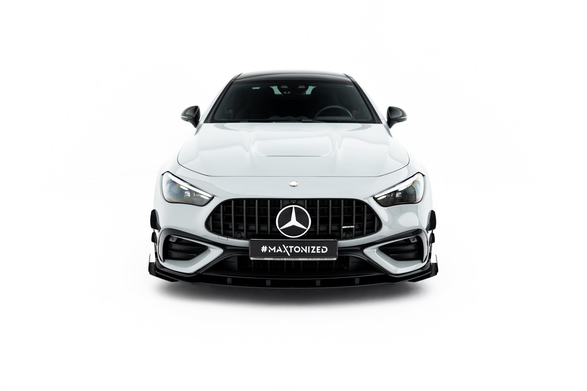 Maxton Design Street Pro Street+ Spoilerlippe Front Ansatz + Flaps passend für Mercedes-AMG CLE 53 Aero C236 schwarz Hochglanz