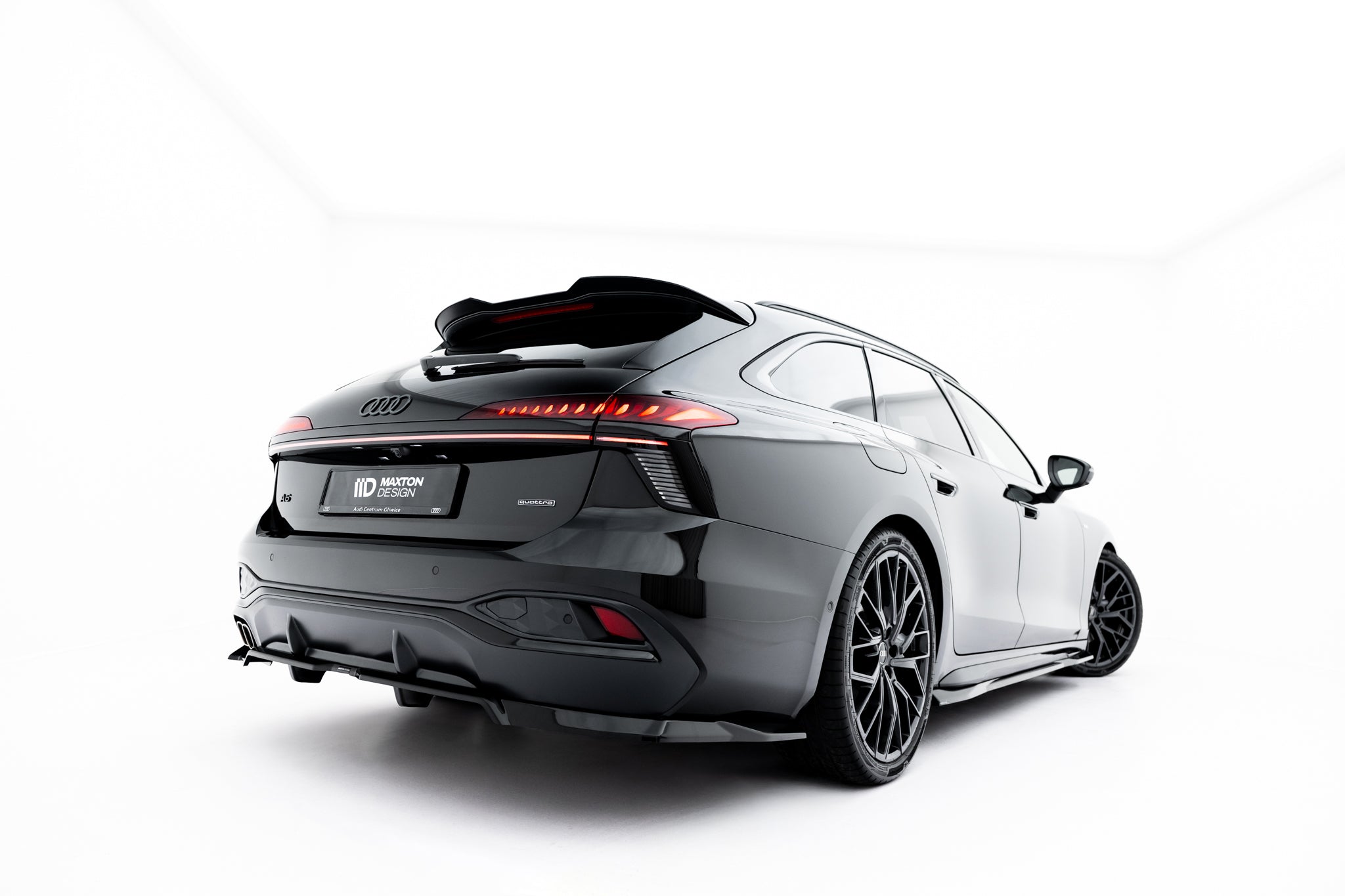Maxton Design Spoiler CAP passend für Audi A6 S-Line Avant C9 schwarz Hochglanz