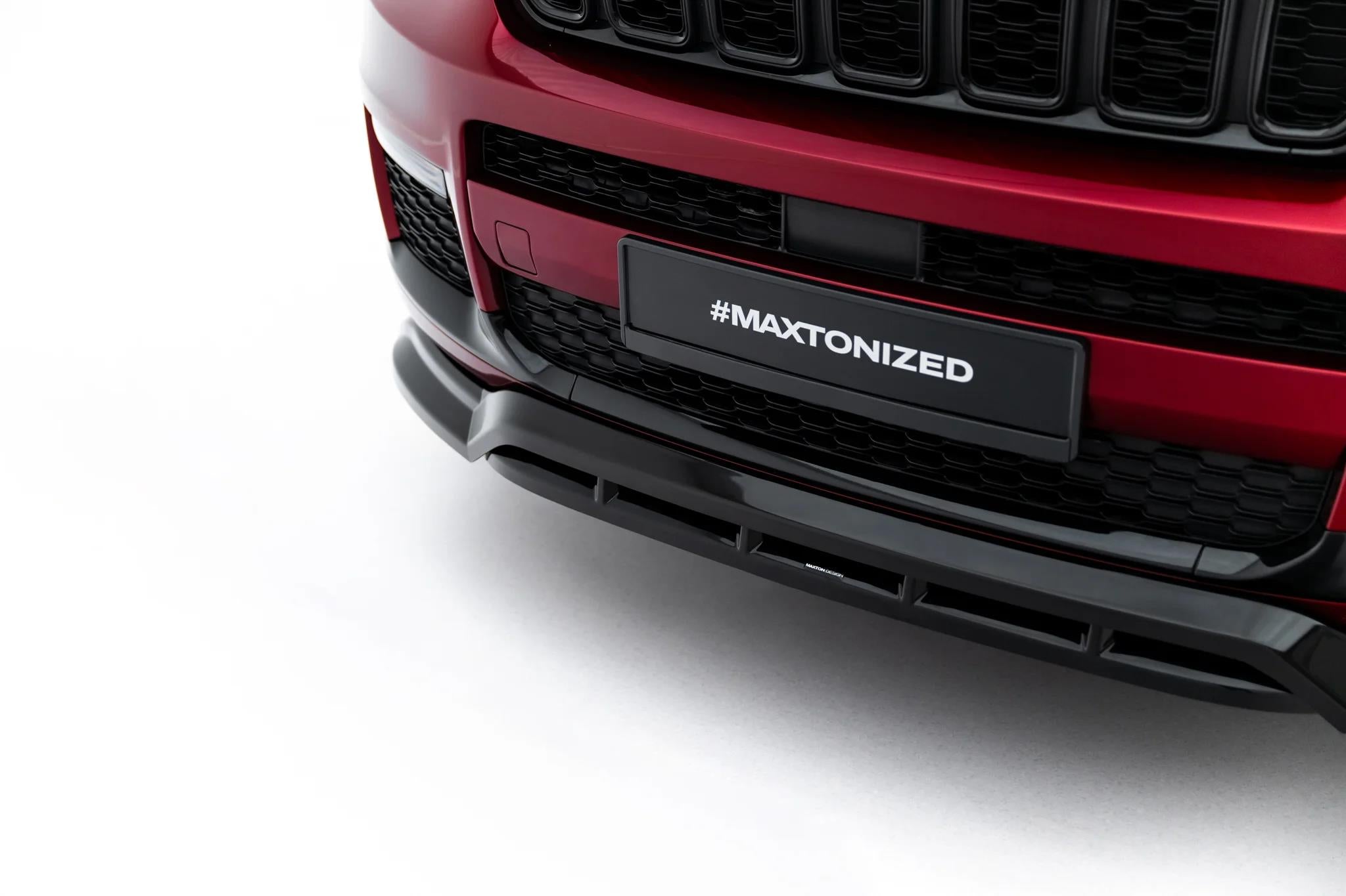 Maxton Design Street+ Spoilerlippe Front Ansatz passend für Jeep Grand Cherokee L Mk5 schwarz Hochglanz