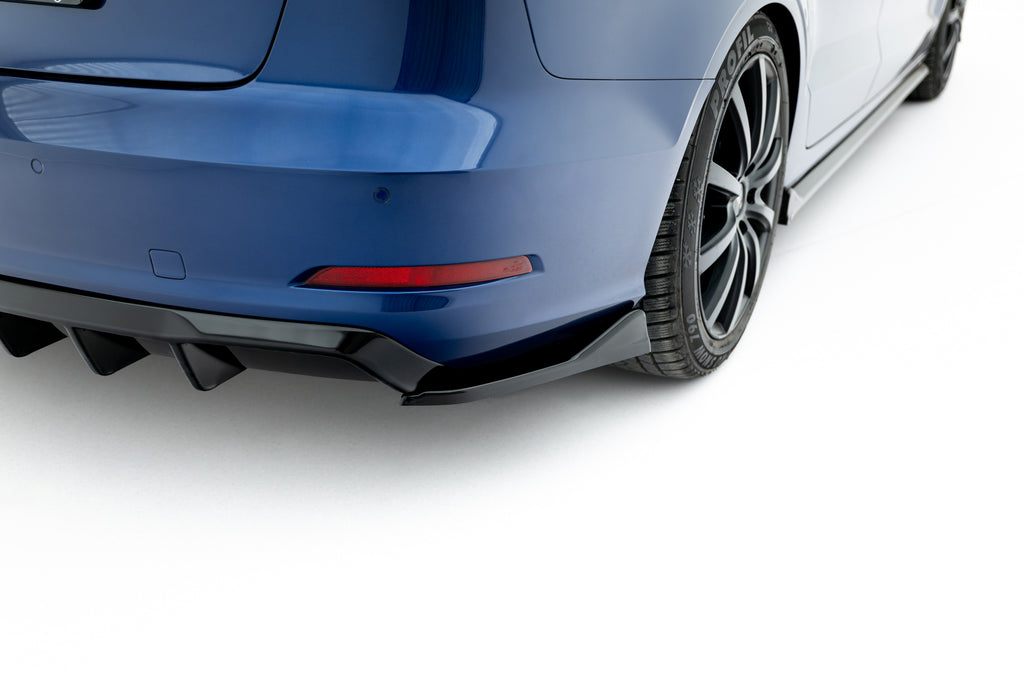 Maxton Design Heck Ansatz Flaps Diffusor passend für Audi A3 Limousine 8V schwarz Hochglanz