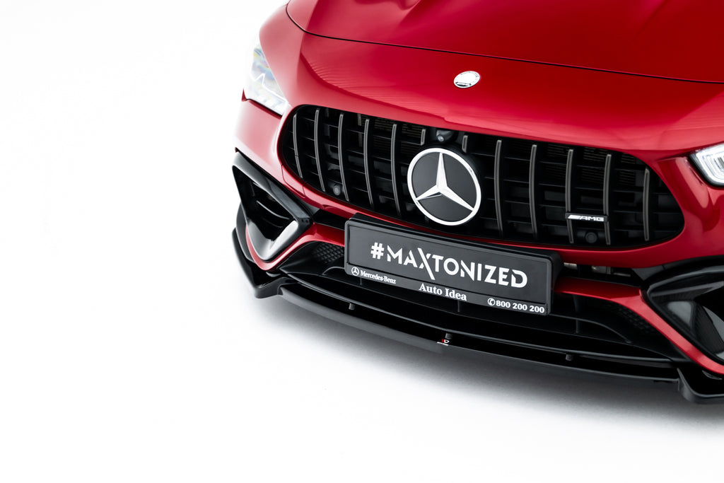 Maxton Design Street+ Spoilerlippe Front Ansatz V.5 passend für Mercedes-AMG CLA 45 Aero C118 schwarz Hochglanz