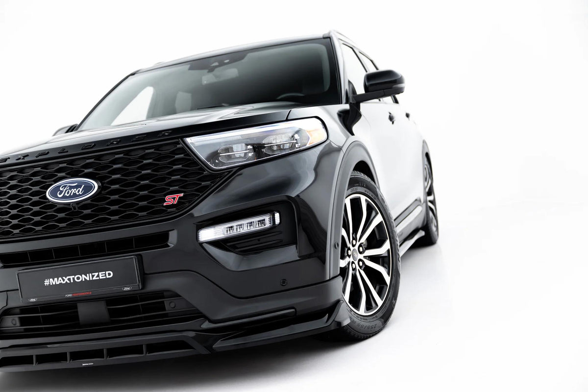 Maxton Design Street+ Spoilerlippe Front Ansatz für Ford Explorer ST Mk6 [2019-2024] | Schwarz Hochglanz | ABS-Kunststoff | mit TTG (eintragungsfrei)