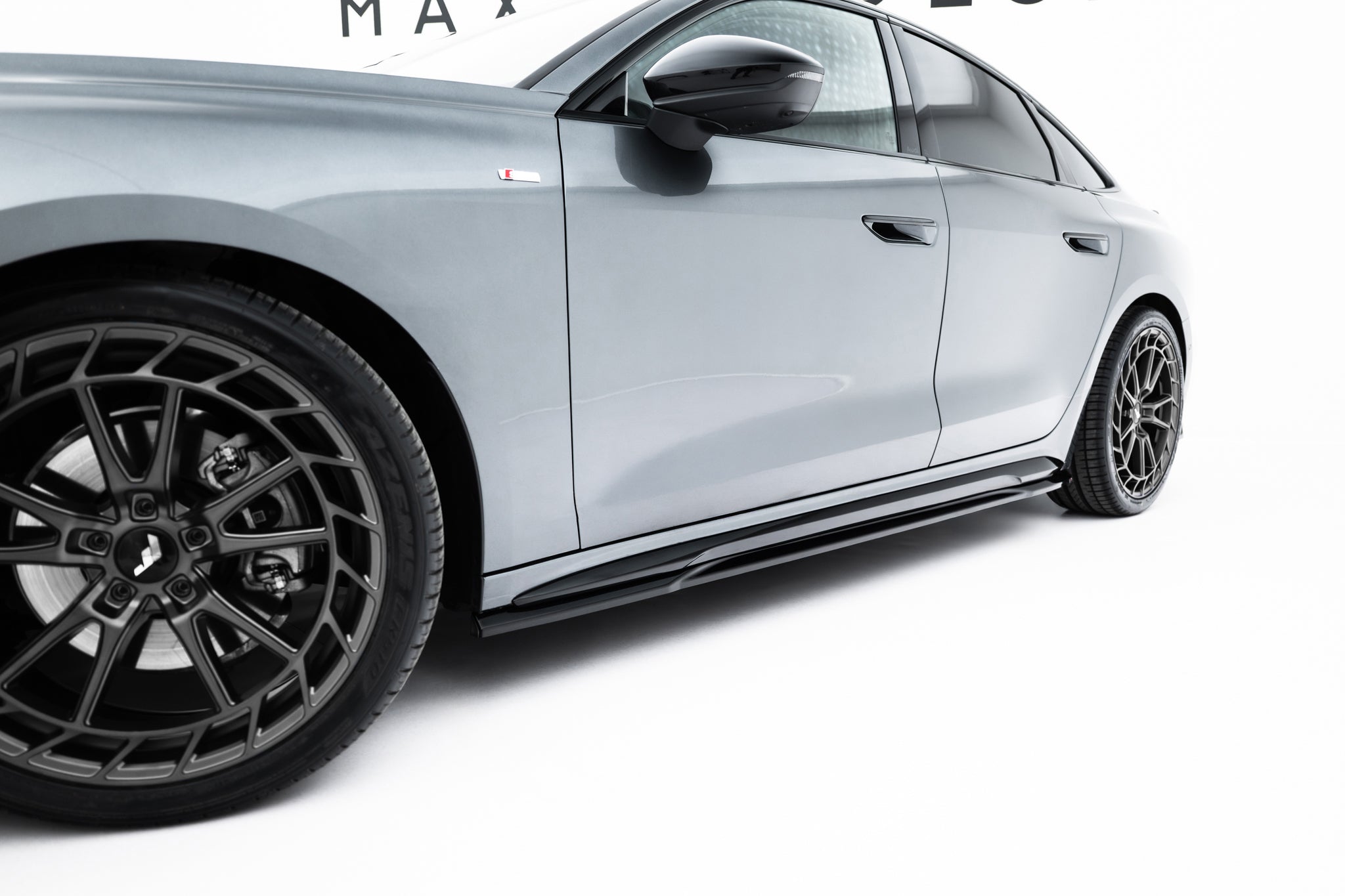 Maxton Design Street+ Seitenschweller Leisten passend für Audi A5 S-Line / S5 Limousine / Avant B10 schwarz Hochglanz