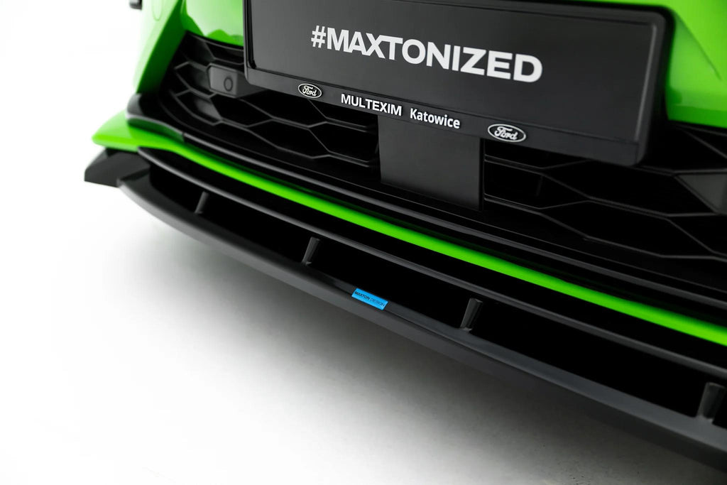 Maxton Design Street+ Spoilerlippe Front Ansatz Passend für Ford Transit Custom Msrt Mk2 Schwarz Hochglanz