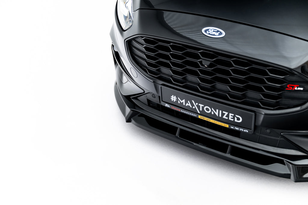 Maxton Design Street+ Spoilerlippe Front Ansatz passend für Ford S-Max ST-Line Mk2 Facelift schwarz Hochglanz
